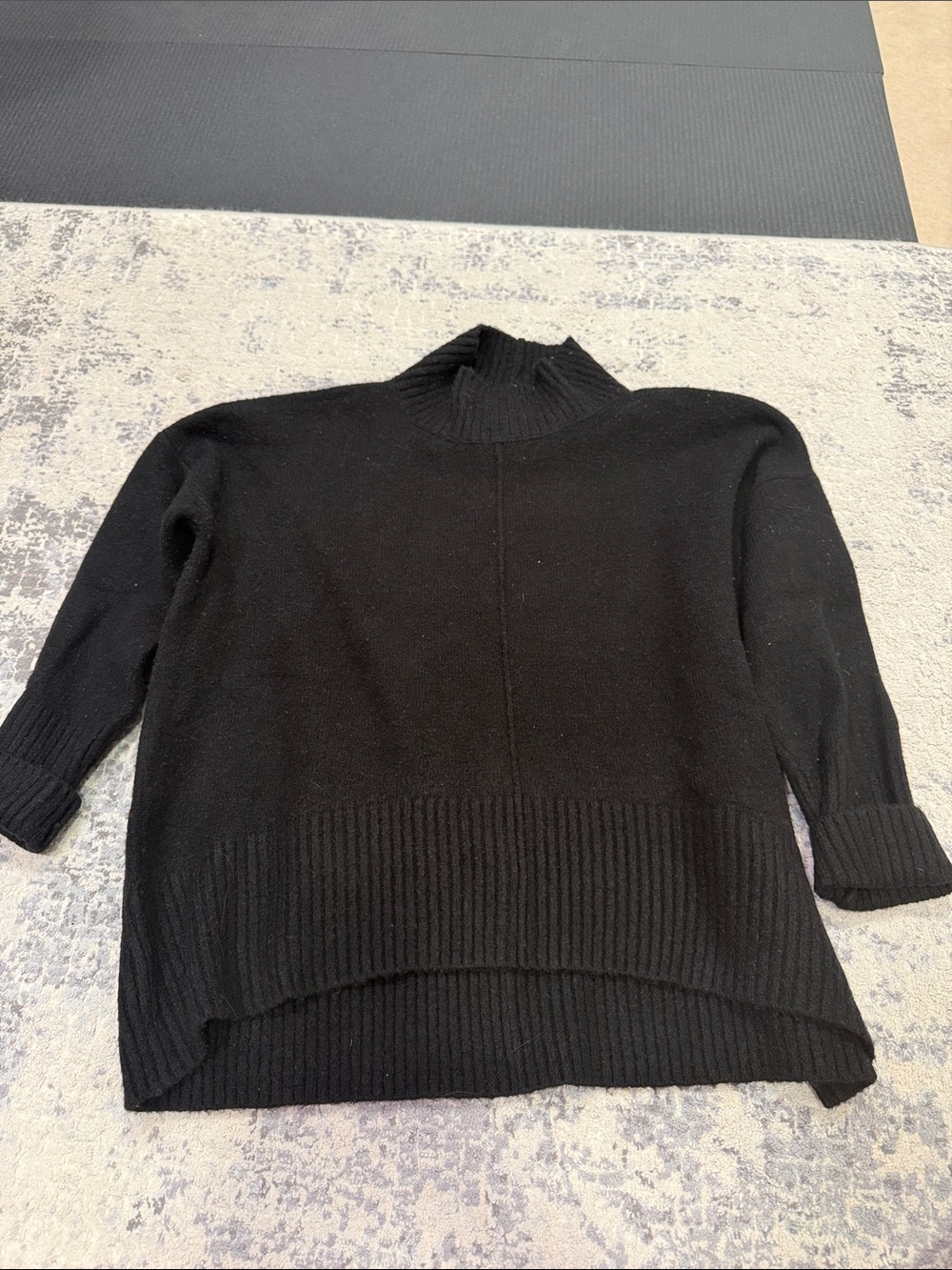 Romeo & Juliet Couture Black Ribbed Mock Neck Sweater